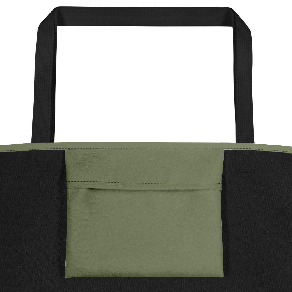 All-Over Print Large Tote Bag featuring exotic Green Headed Tanager design