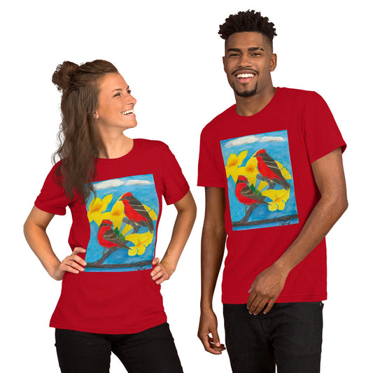 Vermillion Flycatchers design Unisex t-shirt